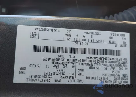 2018 Ford F-150 Xlt from USA, damaged, VIN 1FTEW1EB4JKC87434